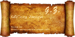 Géczy Zenina névjegykártya